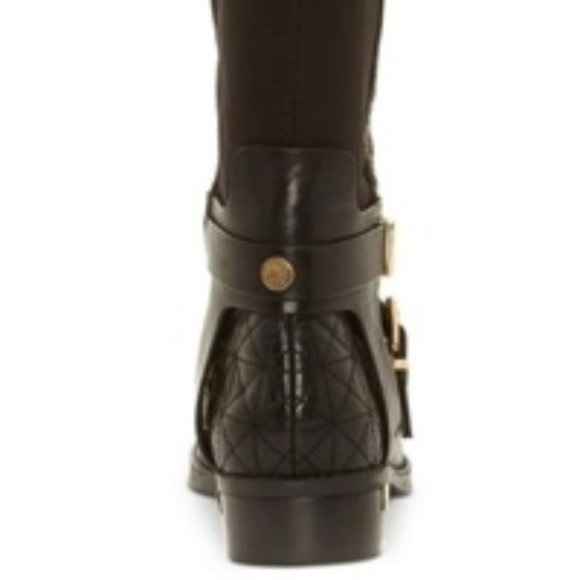 NWOT! Vince Camuto "Patira" Quilted Black Leather Riding Boots! - Picture 4 of 14